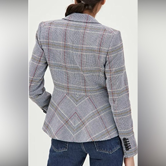 VERONICA BEARD DANIELLE DICKEY JACKET blazer Peplum Multi Plaid size 00 - Picture 2 of 10